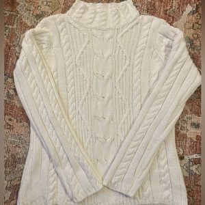 Fishermen Cable Knit Sweater size Large Creamy White